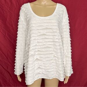 Slinky Brand Layered Ruffle Stretch Top Size 3X
